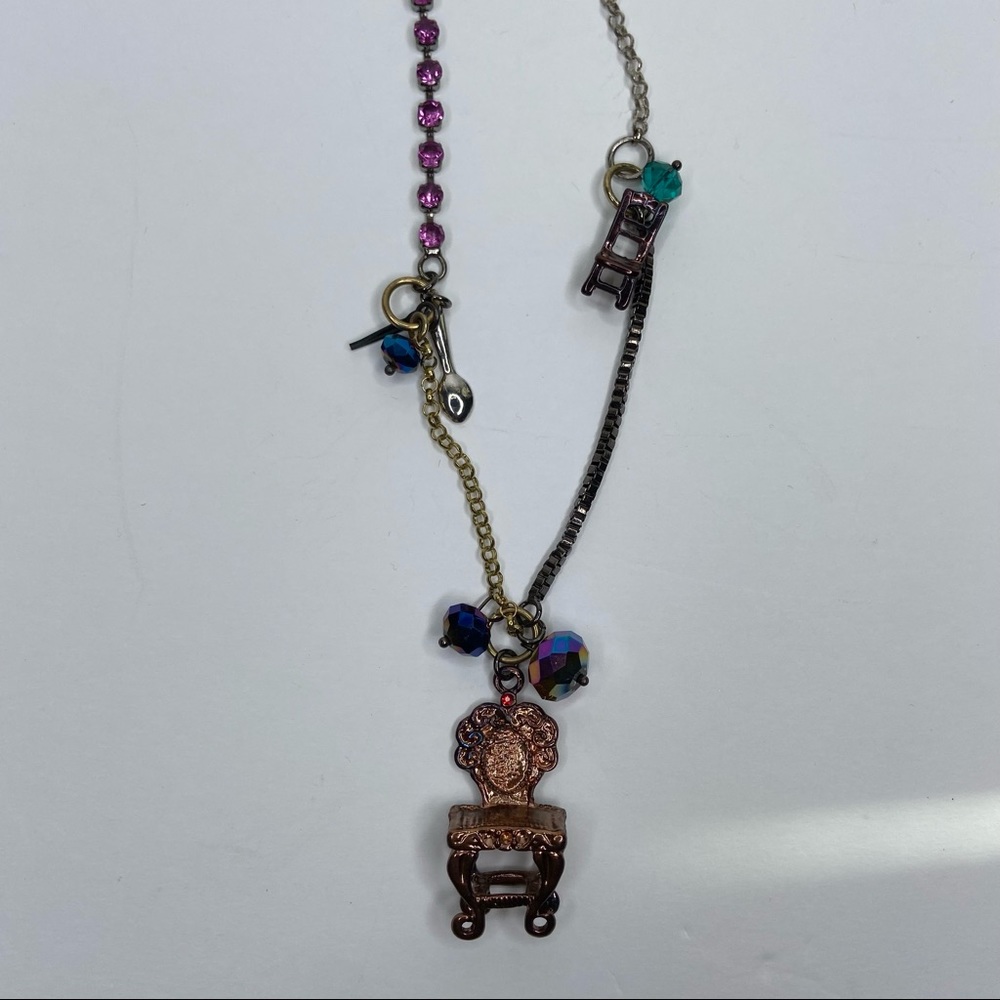 Long Vanity Spoons Forks & Chairs Charms Necklace
